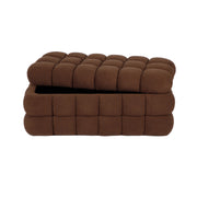 Anita 39" Faux Shearling Storage Bench With Reversible Tray Top