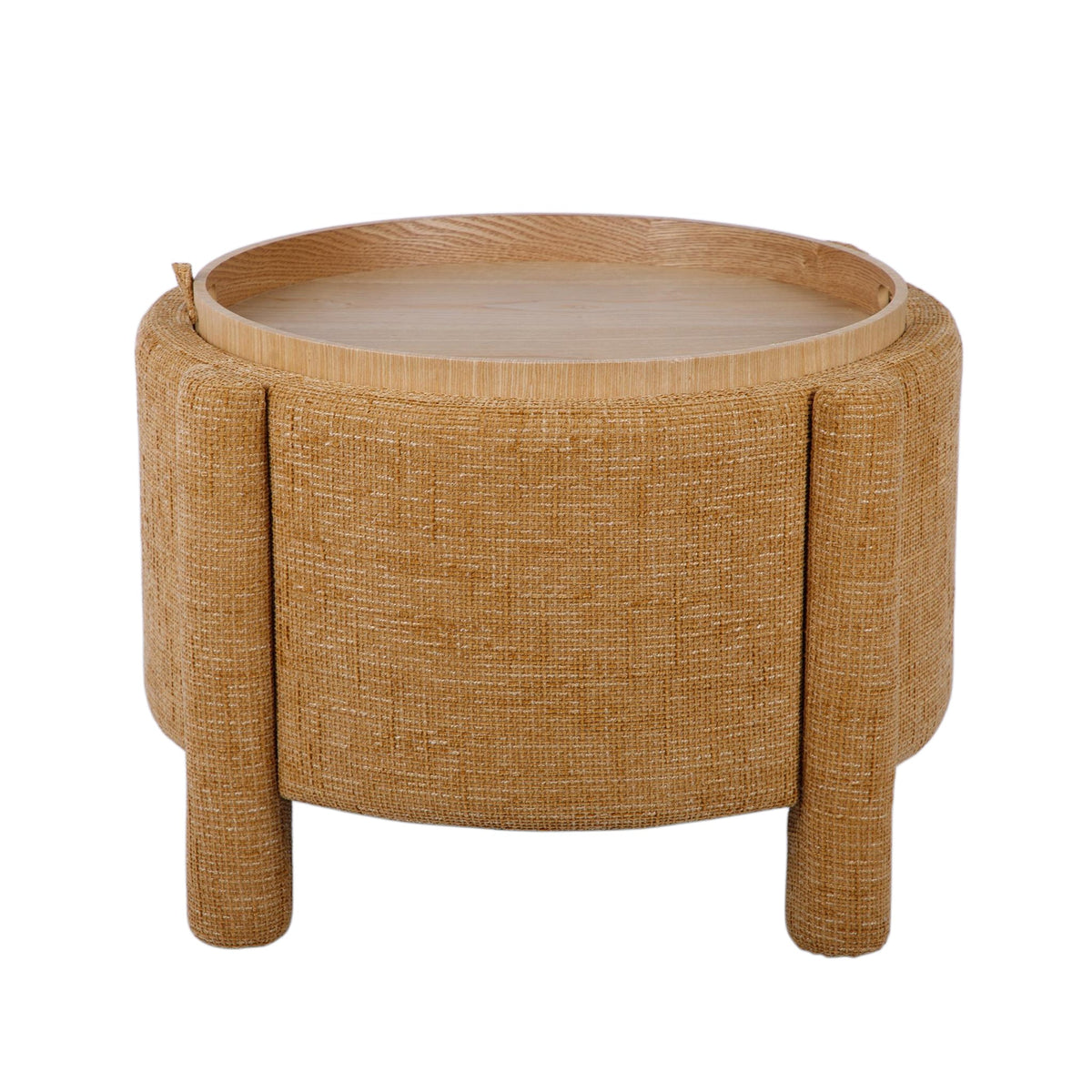 Bellamy Railroad Chenille Storage Stool With Reversible Tray Top