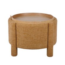 Bellamy Railroad Chenille Storage Stool With Reversible Tray Top