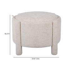 Bellamy Railroad Chenille Storage Stool With Reversible Tray Top