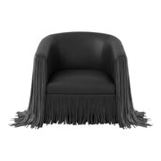 Shag Me Performance Vegan Leather Swivel Accent Chair