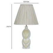 Edith Curved Papier Mache Flower Pleated Table Lamp