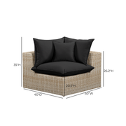 Cali Performance Fabric & Wicker Outdoor Corner Chair