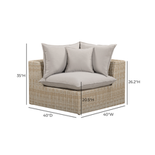 Cali Performance Fabric & Wicker Outdoor Corner Chair