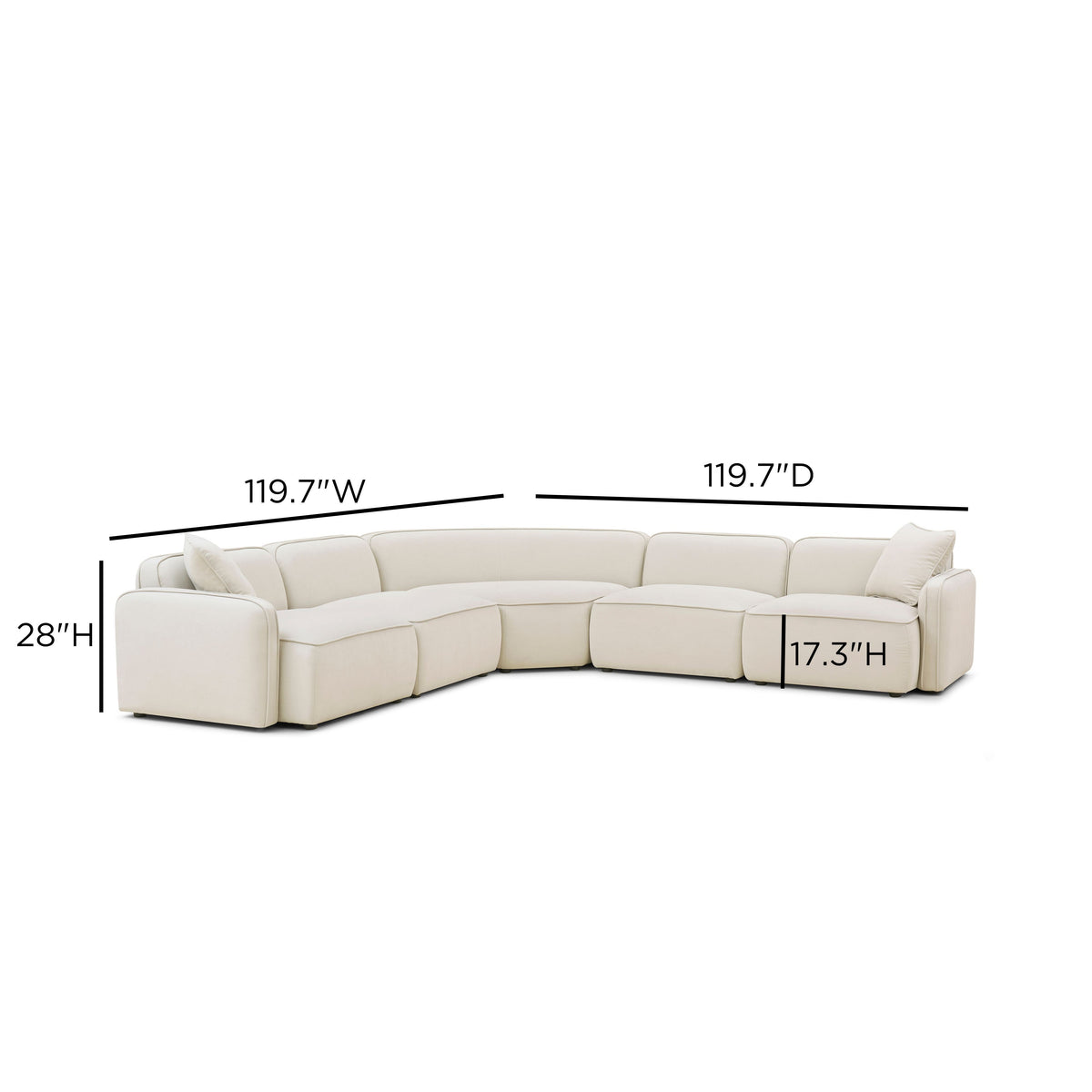 Travie 5-Piece Modular Large L-Sectional