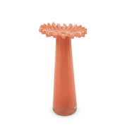 Ruff Ruffled Salmon Glass Vase