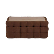 Anita 39" Faux Shearling Storage Bench With Reversible Tray Top