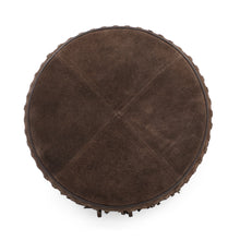 Daphne Round Suede Fringe Ottoman