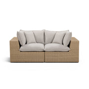 Cali 80" Performance Fabric & Wicker Outdoor Loveseat