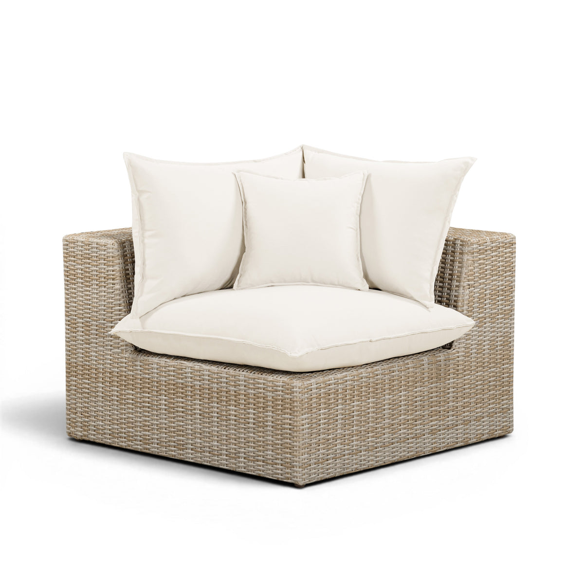 Cali Performance Fabric & Wicker Outdoor Corner Chair