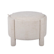 Bellamy Railroad Chenille Storage Stool With Reversible Tray Top