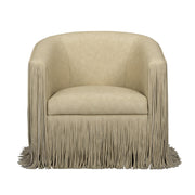 Shag Me Performance Vegan Leather Swivel Accent Chair