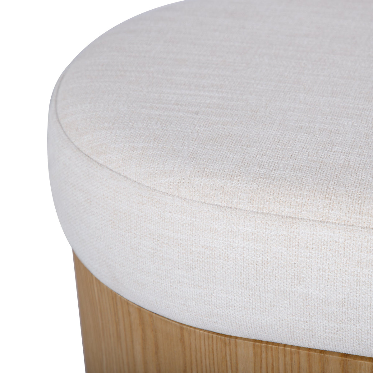 Poppi 49" Cream Performance Fabric Storage Bench