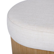 Poppi 49" Cream Performance Fabric Storage Bench