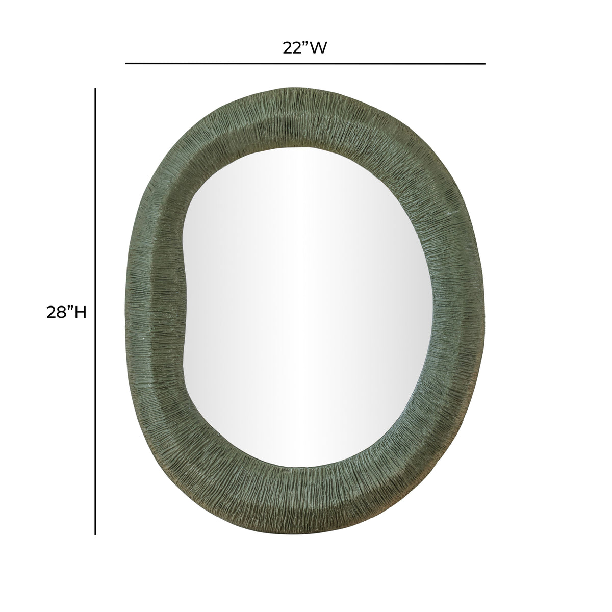 Orpheus 22"X28" Forest Green Lightweight Faux Stone Thick Wall Mirror