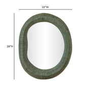 Orpheus 22"X28" Forest Green Lightweight Faux Stone Thick Wall Mirror