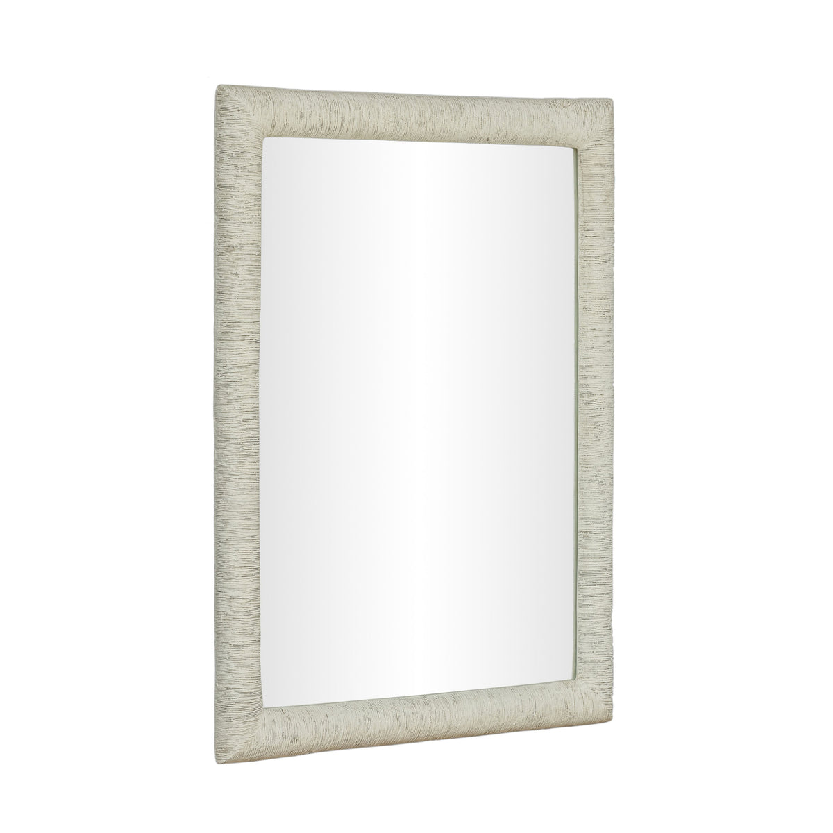 Orpheus 34"X47" Ribbed Lightweight Faux Stone Rectangular Wall Mirror