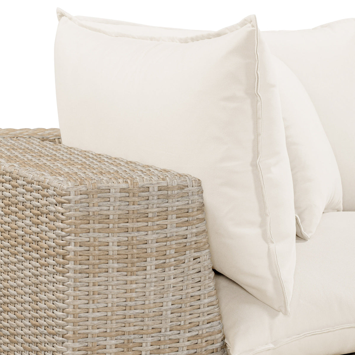 Cali Performance Fabric & Wicker Outdoor Corner Chair