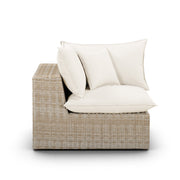 Cali Performance Fabric & Wicker Outdoor Corner Chair