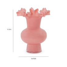 Spackle Ruffled Pink Glass Vase (12"-18")