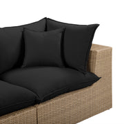 Cali 80" Performance Fabric & Wicker Outdoor Loveseat