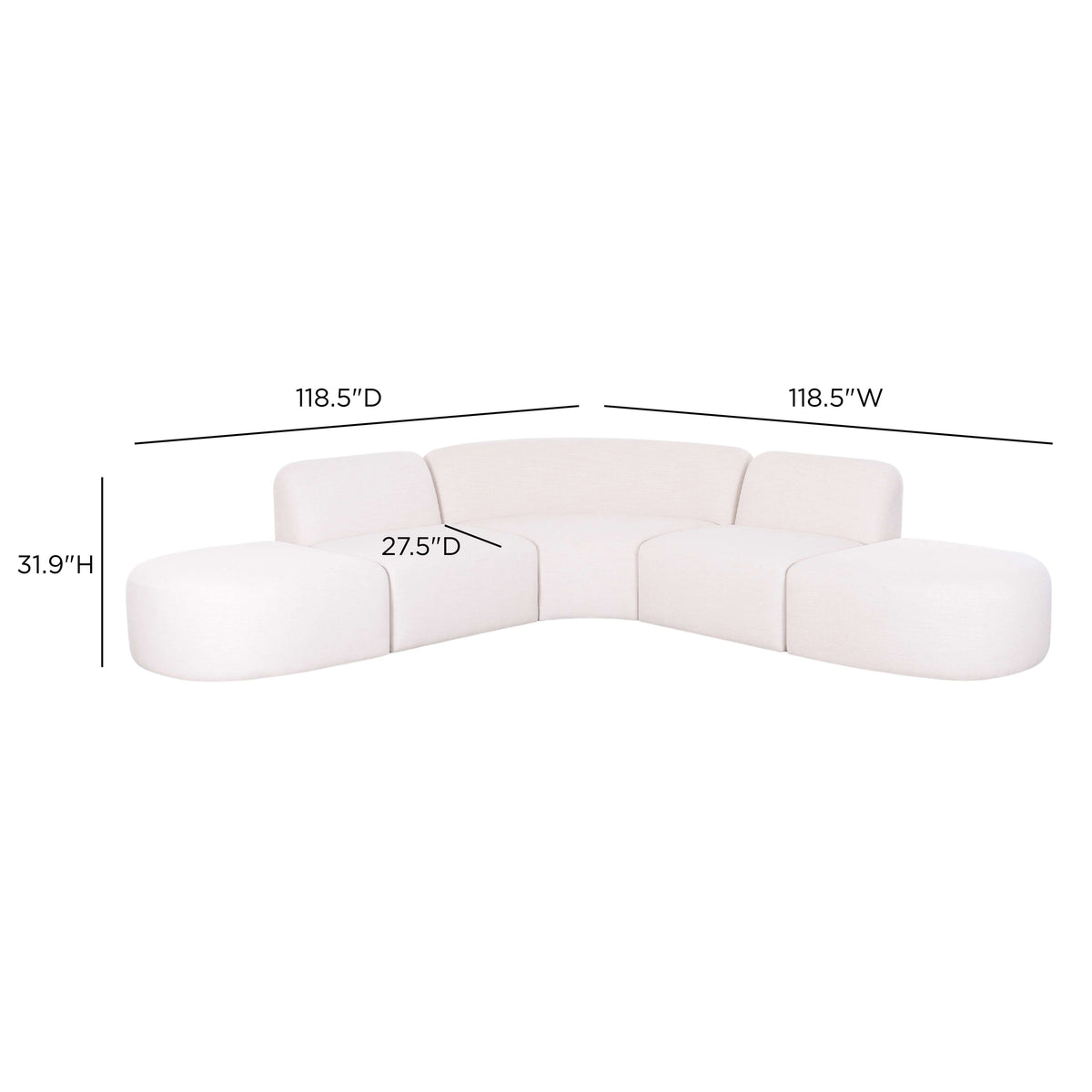 Gorge 5-Piece Modular Euro Sectional