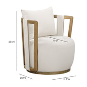 Paolo Cream Upcycled Basketweave Fabric Outdoor Accent Chair