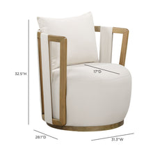 Paolo Cream Upcycled Basketweave Fabric Outdoor Accent Chair