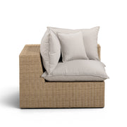 Cali Performance Fabric & Wicker Outdoor Corner Chair