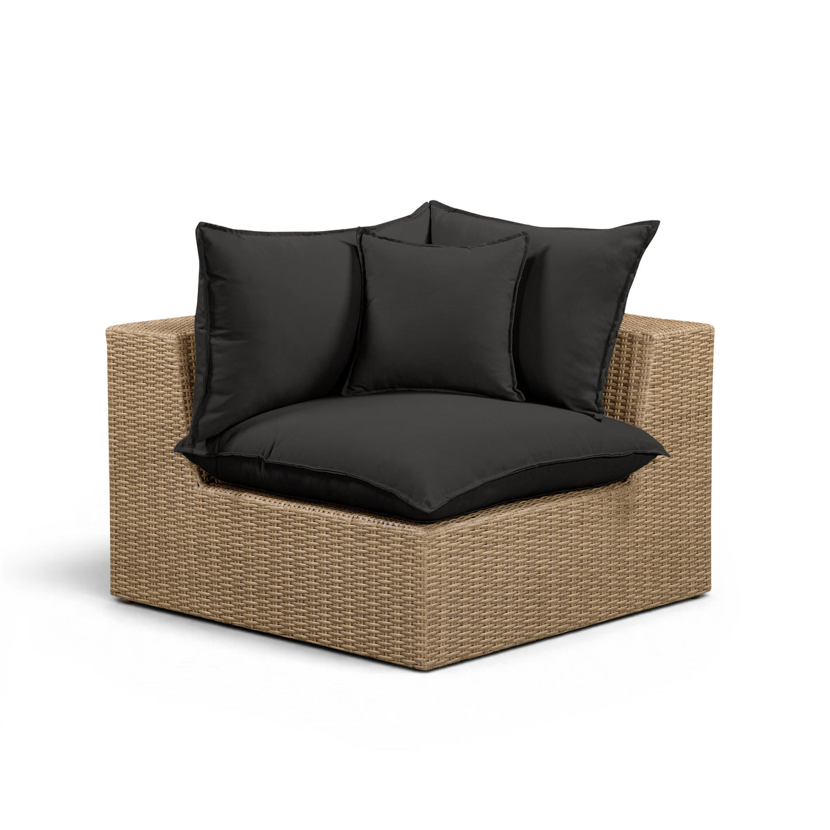 Cali Performance Fabric & Wicker Outdoor Corner Chair
