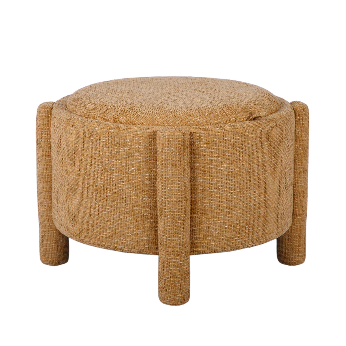 Bellamy Railroad Chenille Storage Stool With Reversible Tray Top