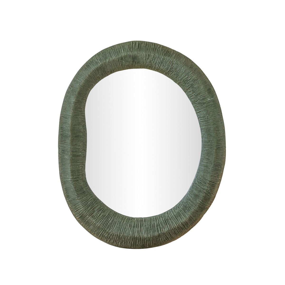 Orpheus 22"X28" Forest Green Lightweight Faux Stone Thick Wall Mirror