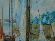 Original vintage impressionist nautical painting by KB Chun