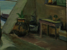 Whimsical Geology, Vintage oil painting by E Harper