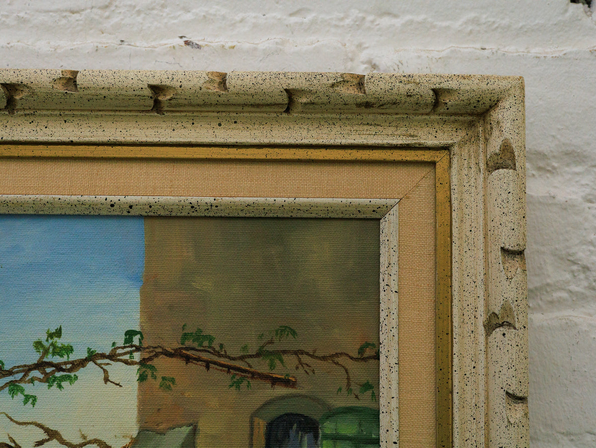 Whimsical Geology, Vintage oil painting by E Harper
