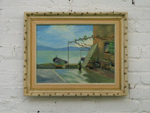 Whimsical Geology, Vintage oil painting by E Harper
