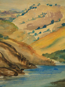 Vintage Watercolor Landscape Mid-20th Century