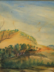 Vintage Watercolor Landscape Mid-20th Century