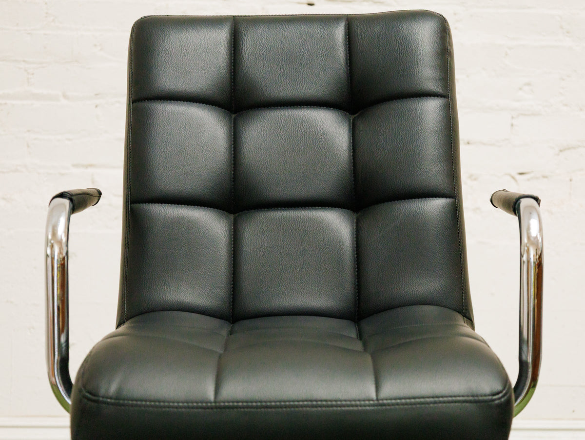 Black Square Tufted Office Chair