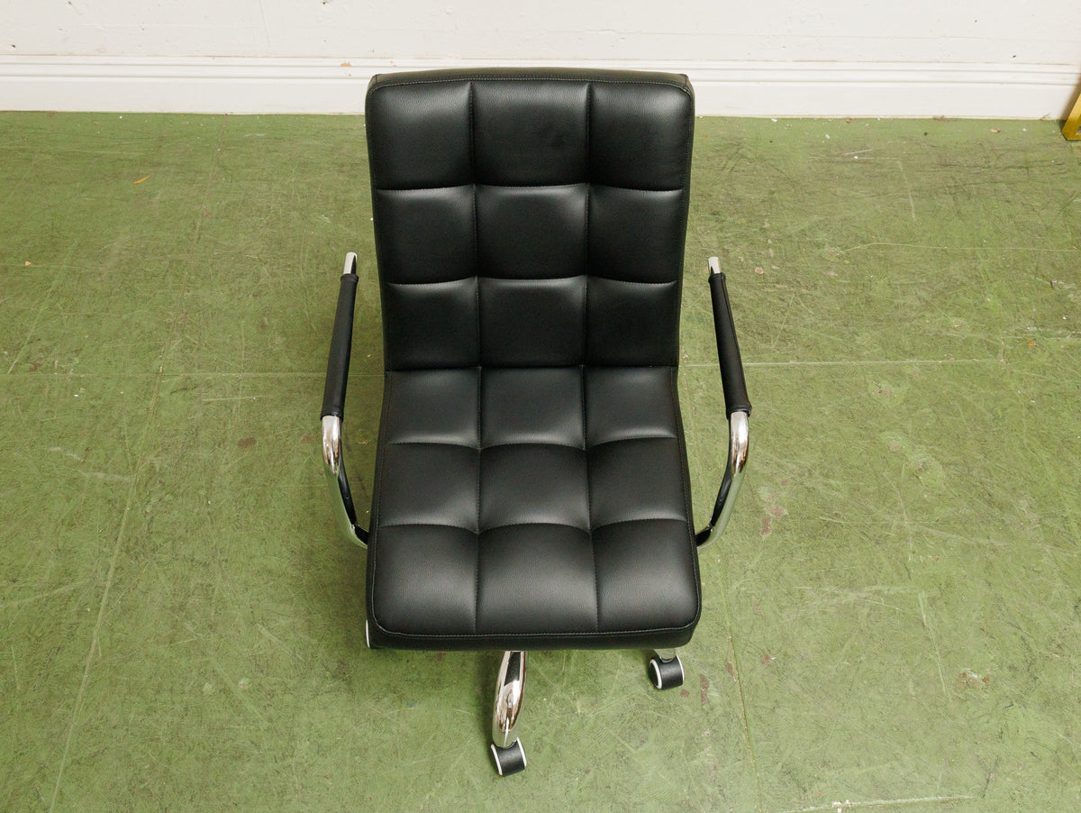 Black Square Tufted Office Chair