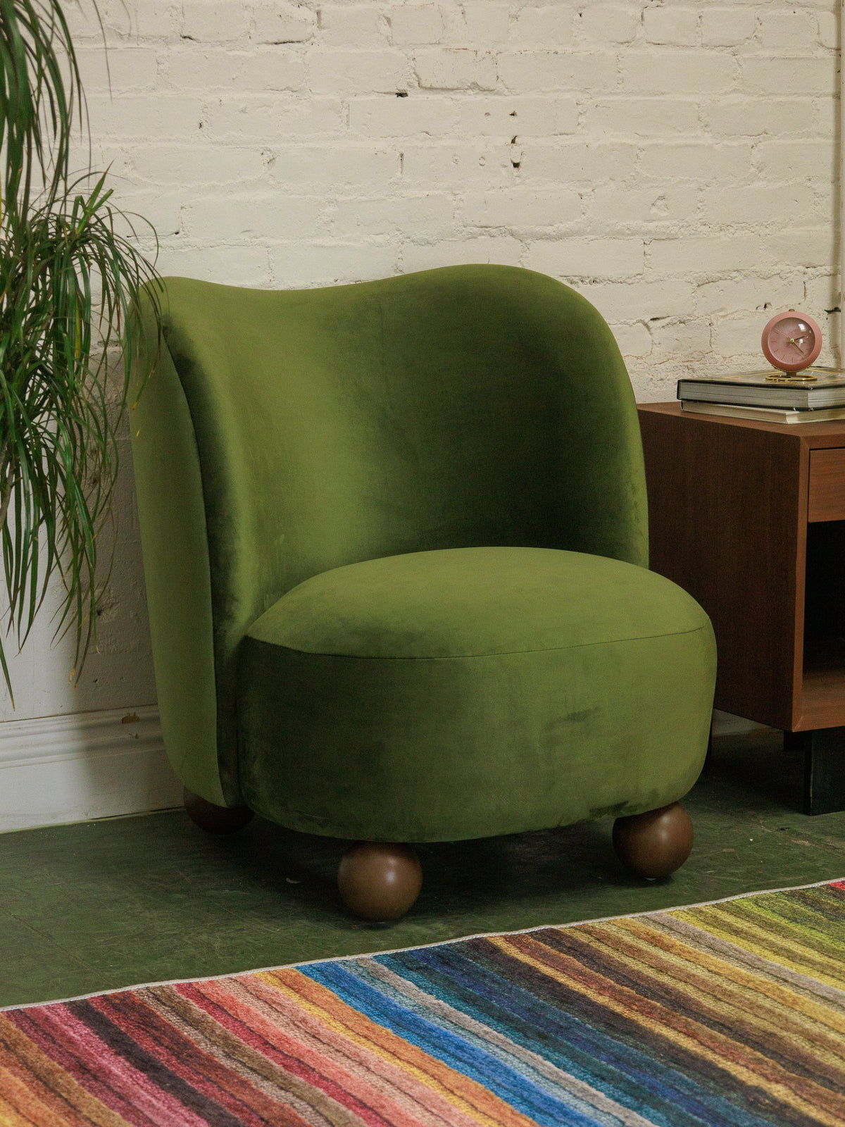 Tova Club Chair in Olive Green