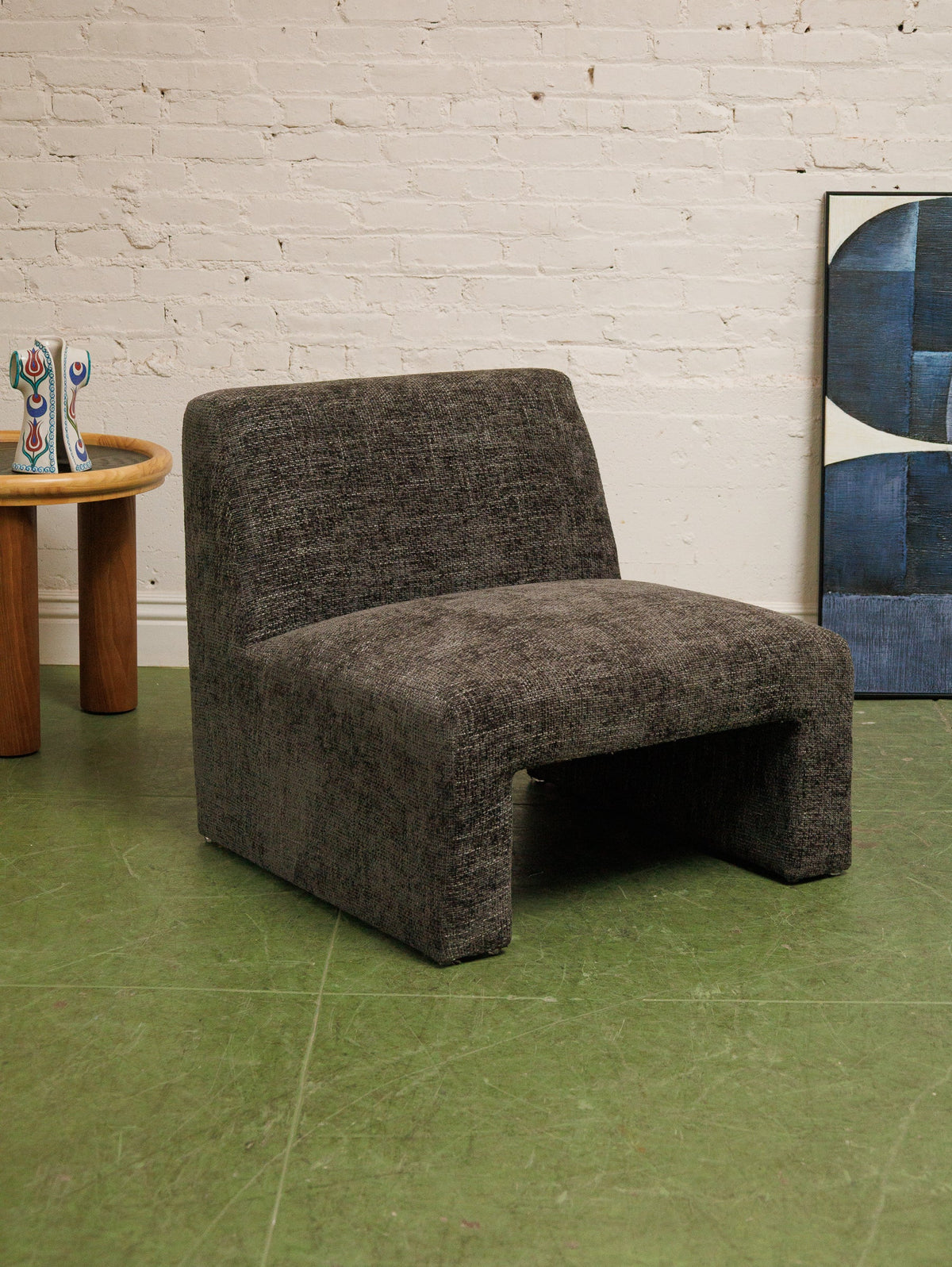 Mineral Grey Brown Blocky Chair
