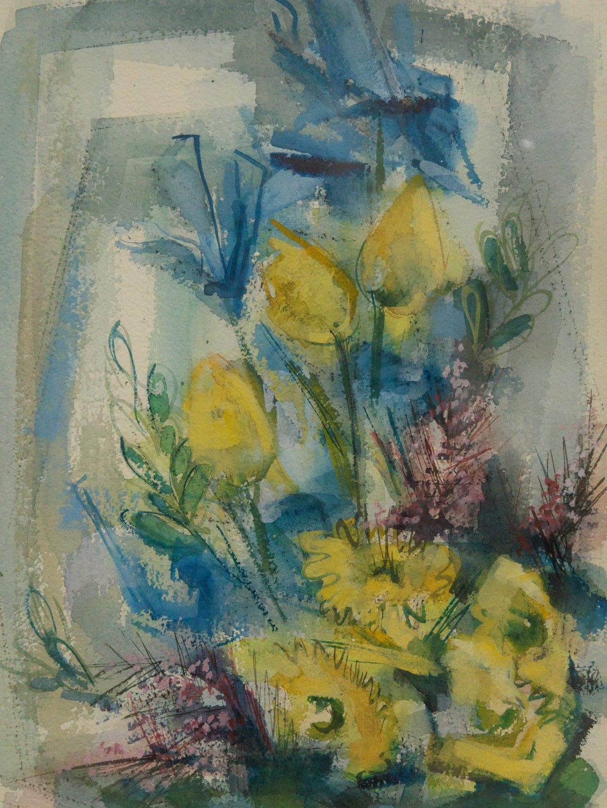 1960’s Mid Century Painting of wild flowers