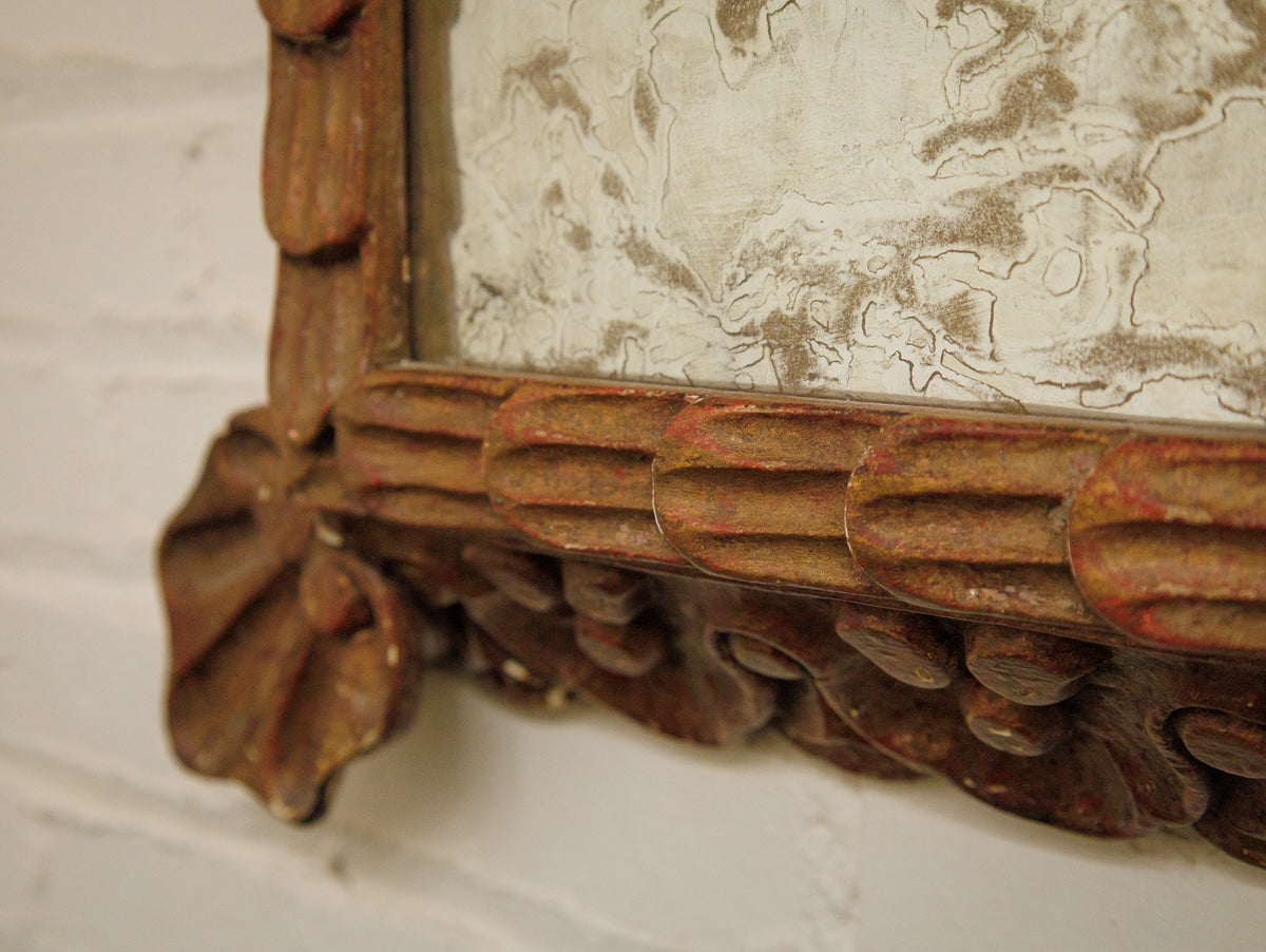 Neoclassical Vintage mirror with distressing on mirror