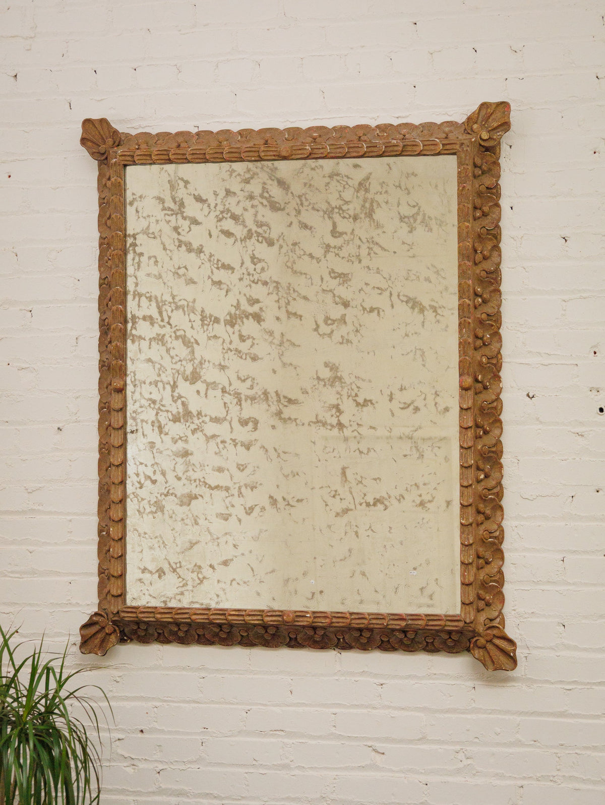 Neoclassical Vintage mirror with distressing on mirror