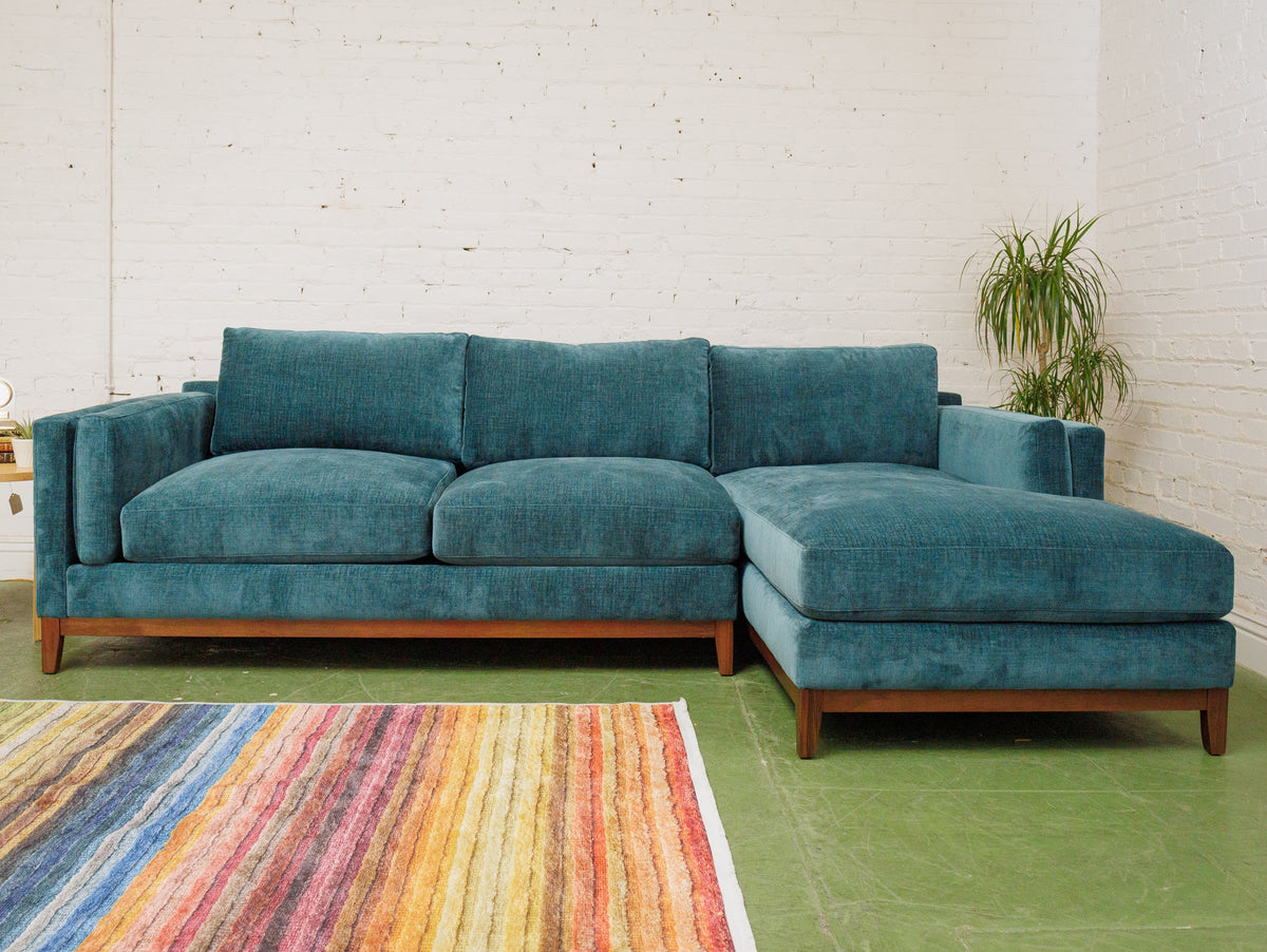 Lisette Sofa with Chaise in Napa Teal