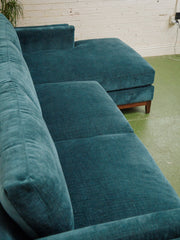 Lisette Sofa with Chaise in Napa Teal