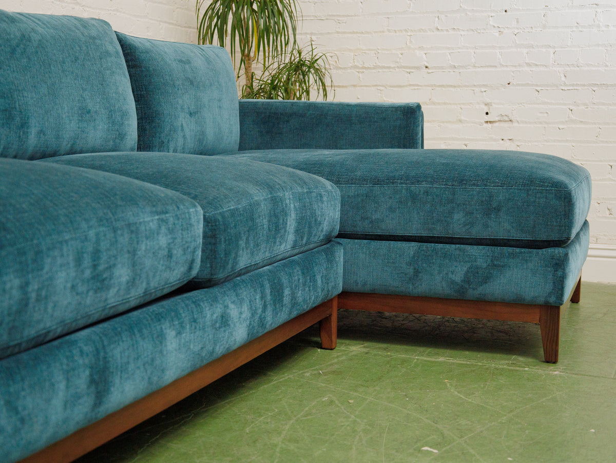 Lisette Sofa with Chaise in Napa Teal