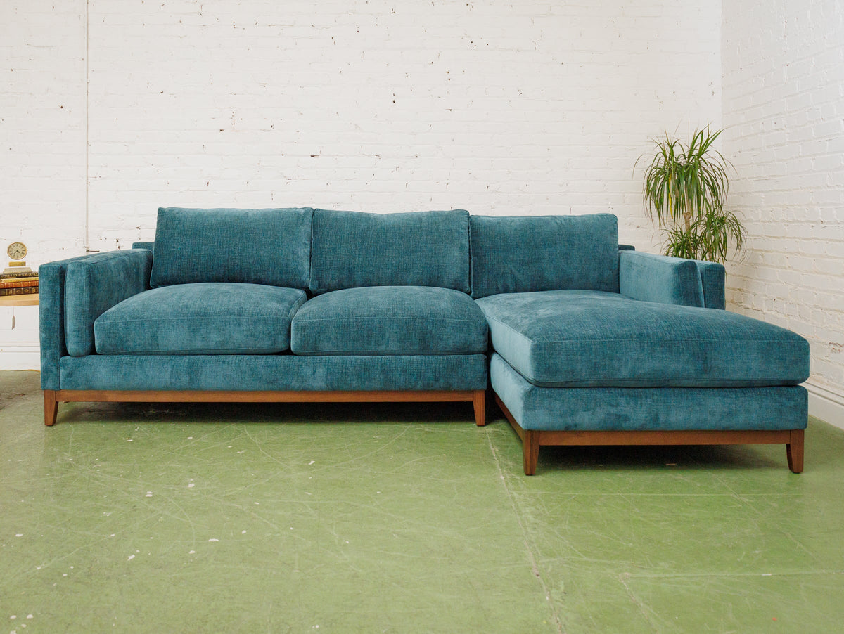Lisette Sofa with Chaise in Napa Teal