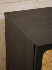 Black and Rattan Credenza